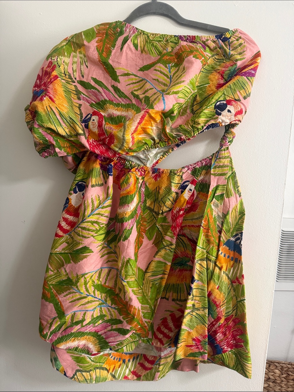 FARM Rio Pink Tropical One-Shoulder Mini summer dress - Picture 5 of 6